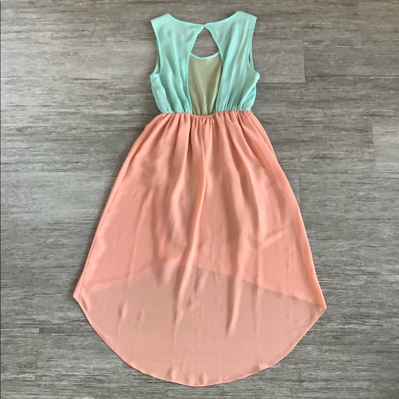 Mint Green and Orange High-Lo Dress from Dress Up - Picture 2 of 3